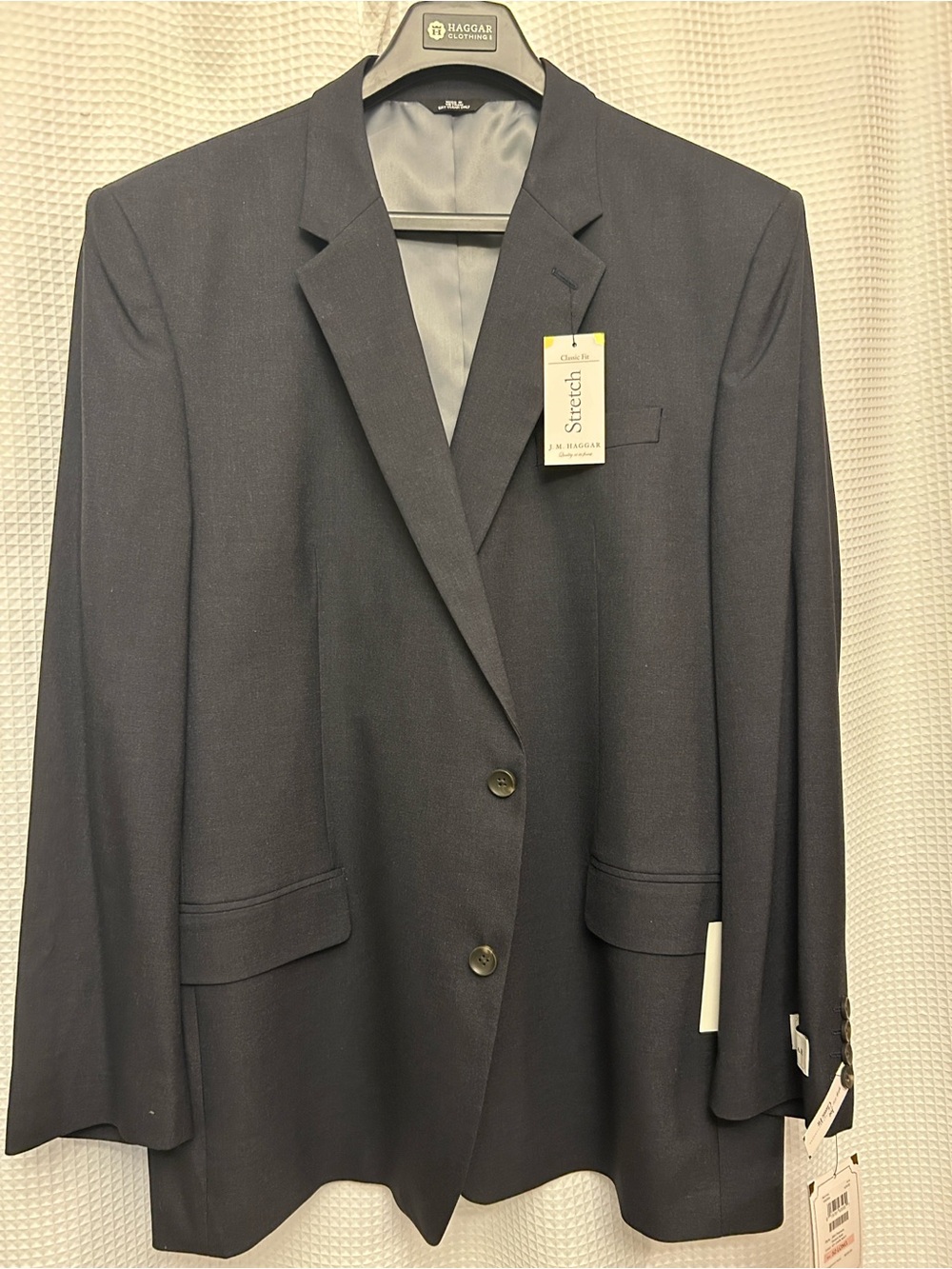 J.M. Haggar Premium Stretch Classic Fit Suit Jacket 52L Navy NWT